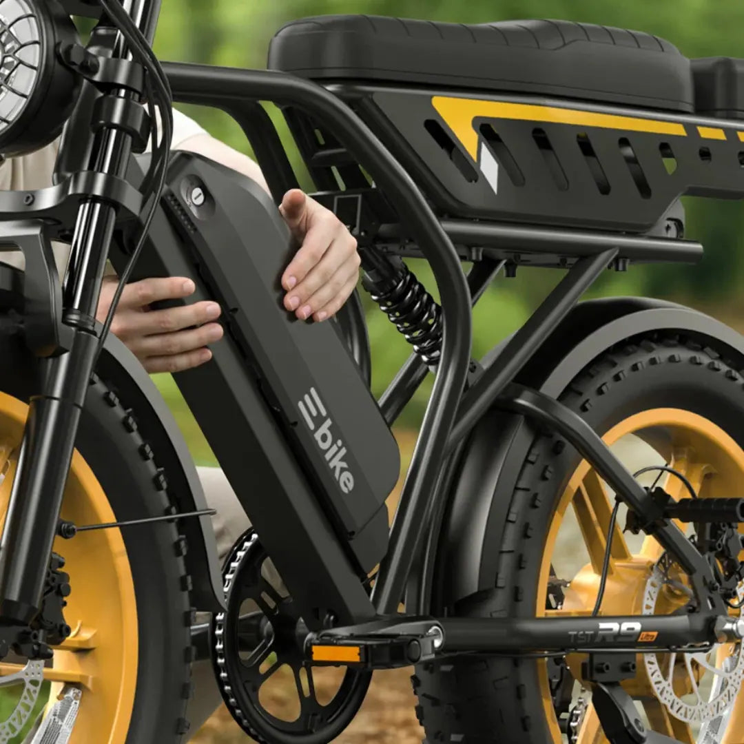 TST® R9 Dual-Battery 1500W Long-Range Full-Suspension Moped Style Electric Bike (2026 Model)