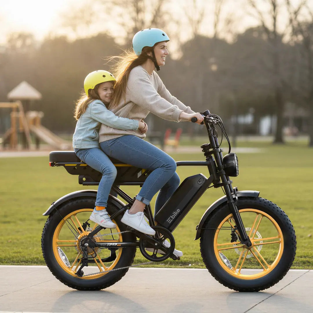 TST® R9 Dual-Battery 1500W Long-Range Full-Suspension Moped Style Electric Bike (2026 Model)