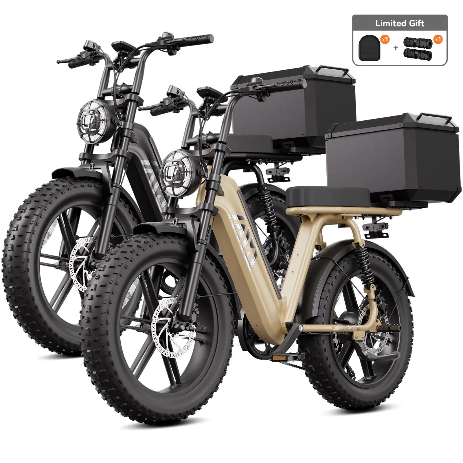 TST® Combo Sale R7 1500W Full Suspension Electric Cargo Bike