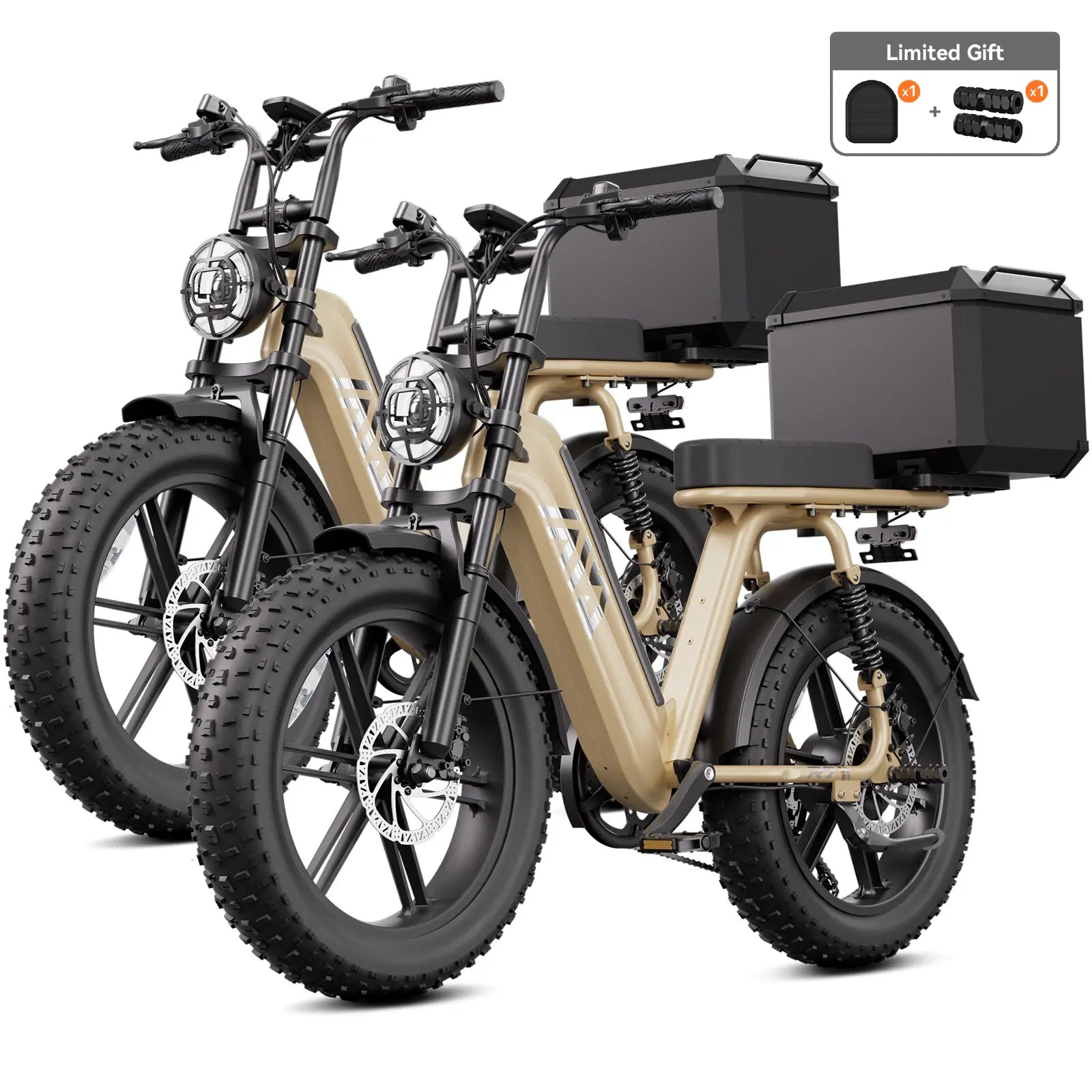 TST® Combo Sale R7 1500W Full Suspension Electric Cargo Bike