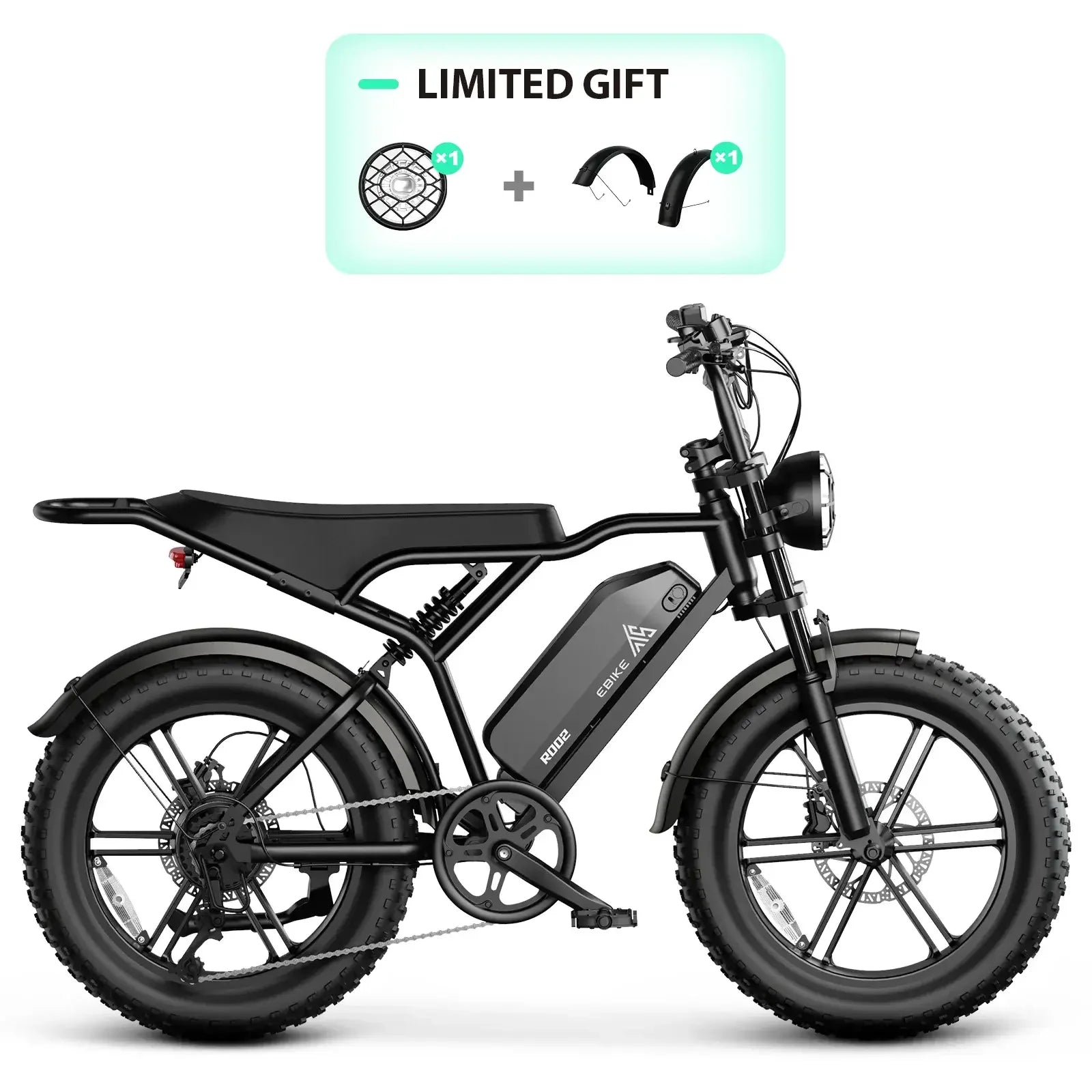 TST® R002 20'' 1500W Full Suspension Moped-style Electric Bike
