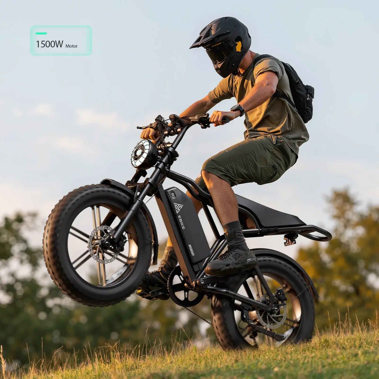 TST® R002 20'' 1500W Full Suspension Moped-style Electric Bike