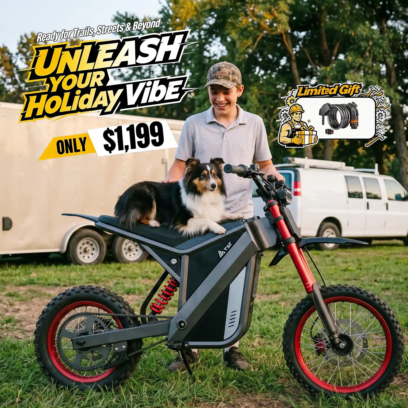 TST® GT63 2600W Electric Dirt Bike for Teens & Adults