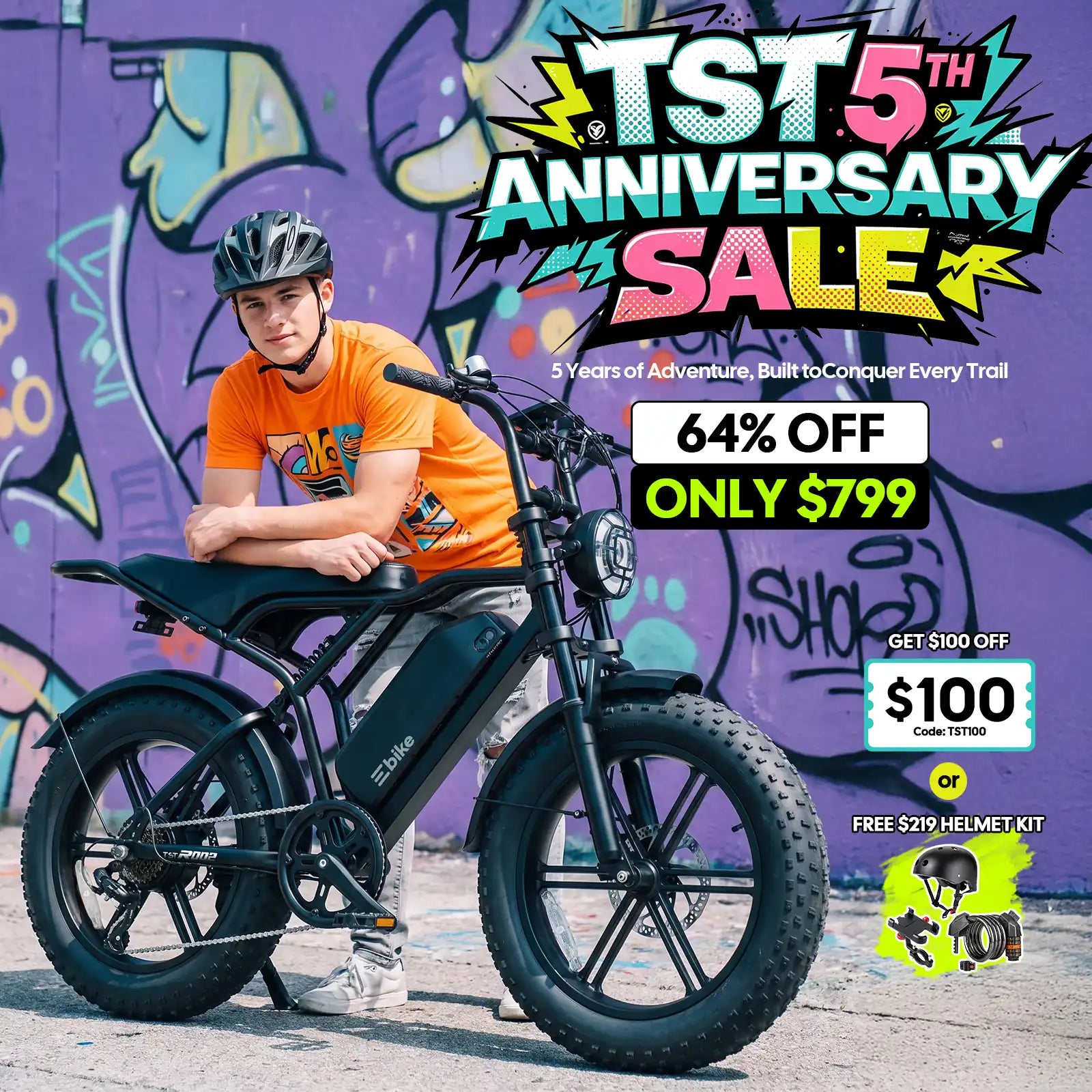 TST® R002 20'' 1500W Full Suspension Moped-style Electric Bike