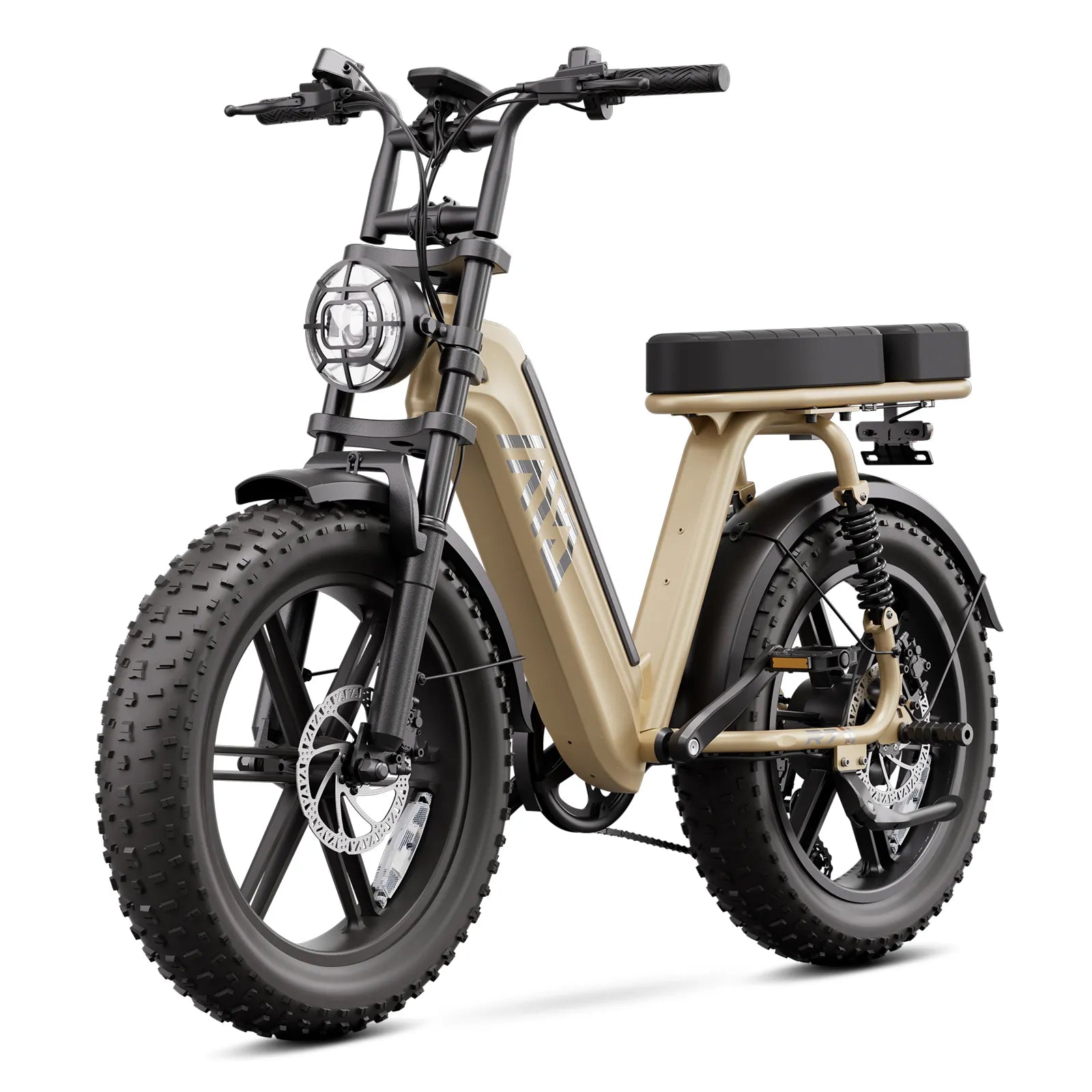TST® R7 Moped Style 1500W Full Suspension Electric Cargo Bike