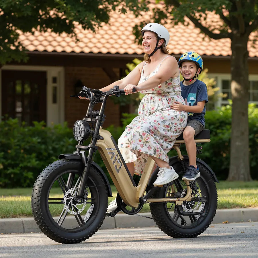 TST® R7 Moped Style 1500W Full Suspension Electric Cargo Bike | 2026 New Model