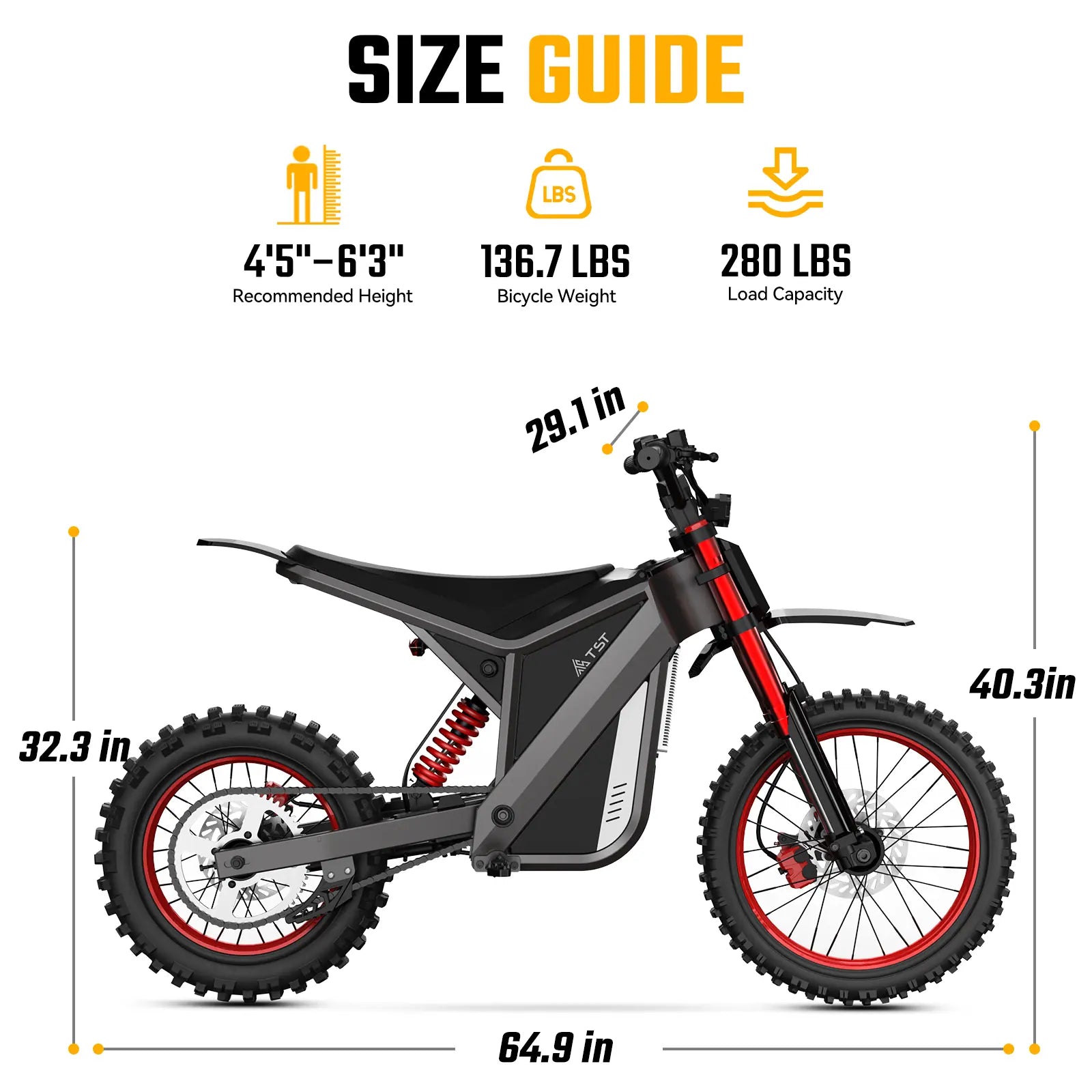 TST® GT73 17" 6000W 339Nm Electric Dirt Bike