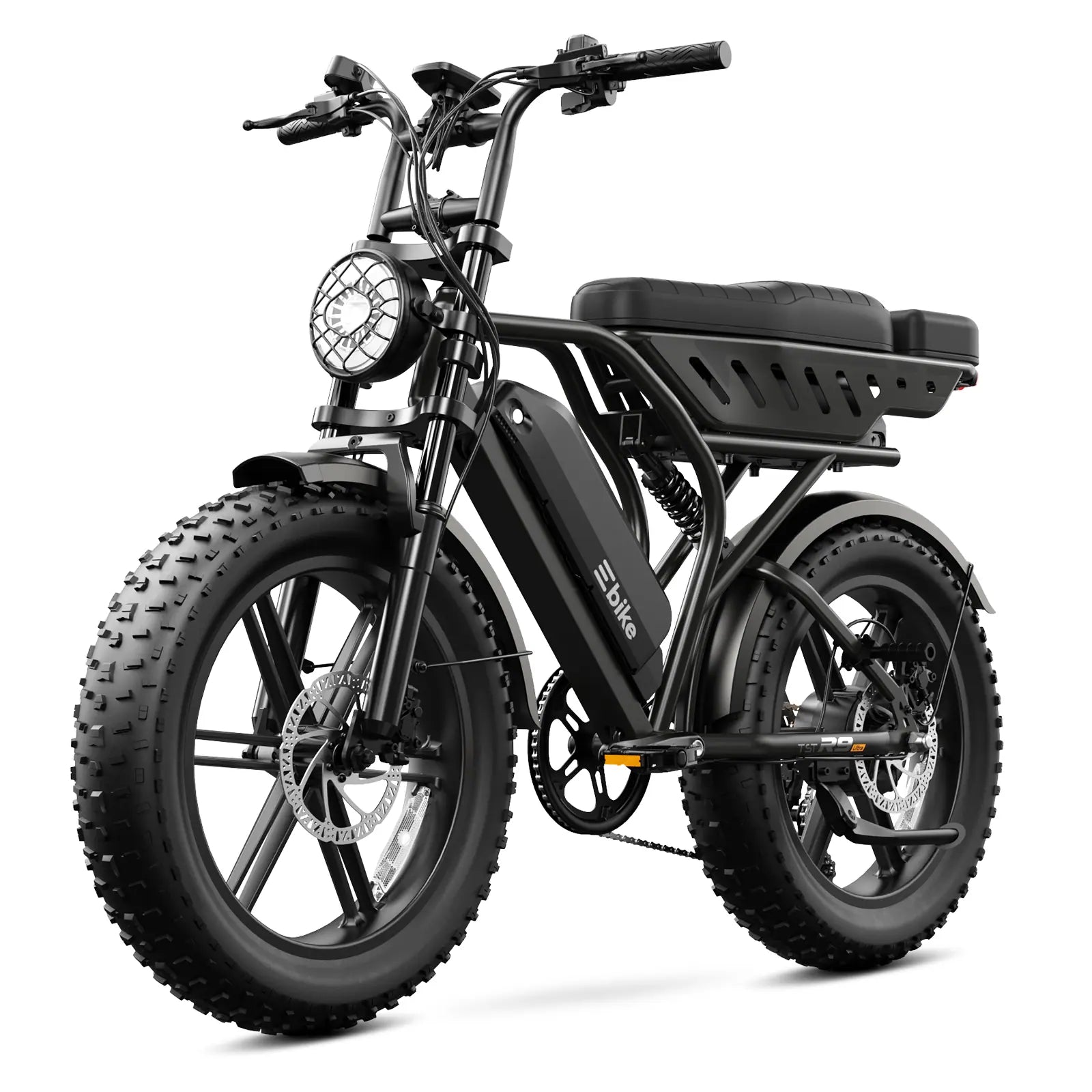 TST® R9 Dual-Battery 1500W Long-Range Full-Suspension Moped Style Electric Bike (2026 Model)