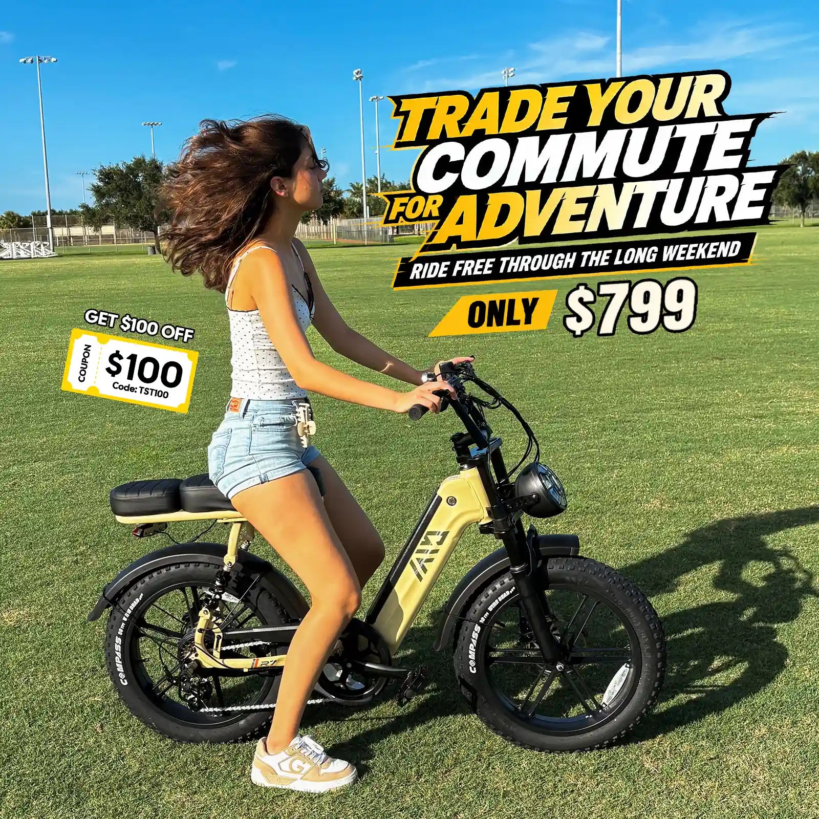 TST® R7 Moped Style 1500W Full Suspension Electric Cargo Bike | 2026 New Model