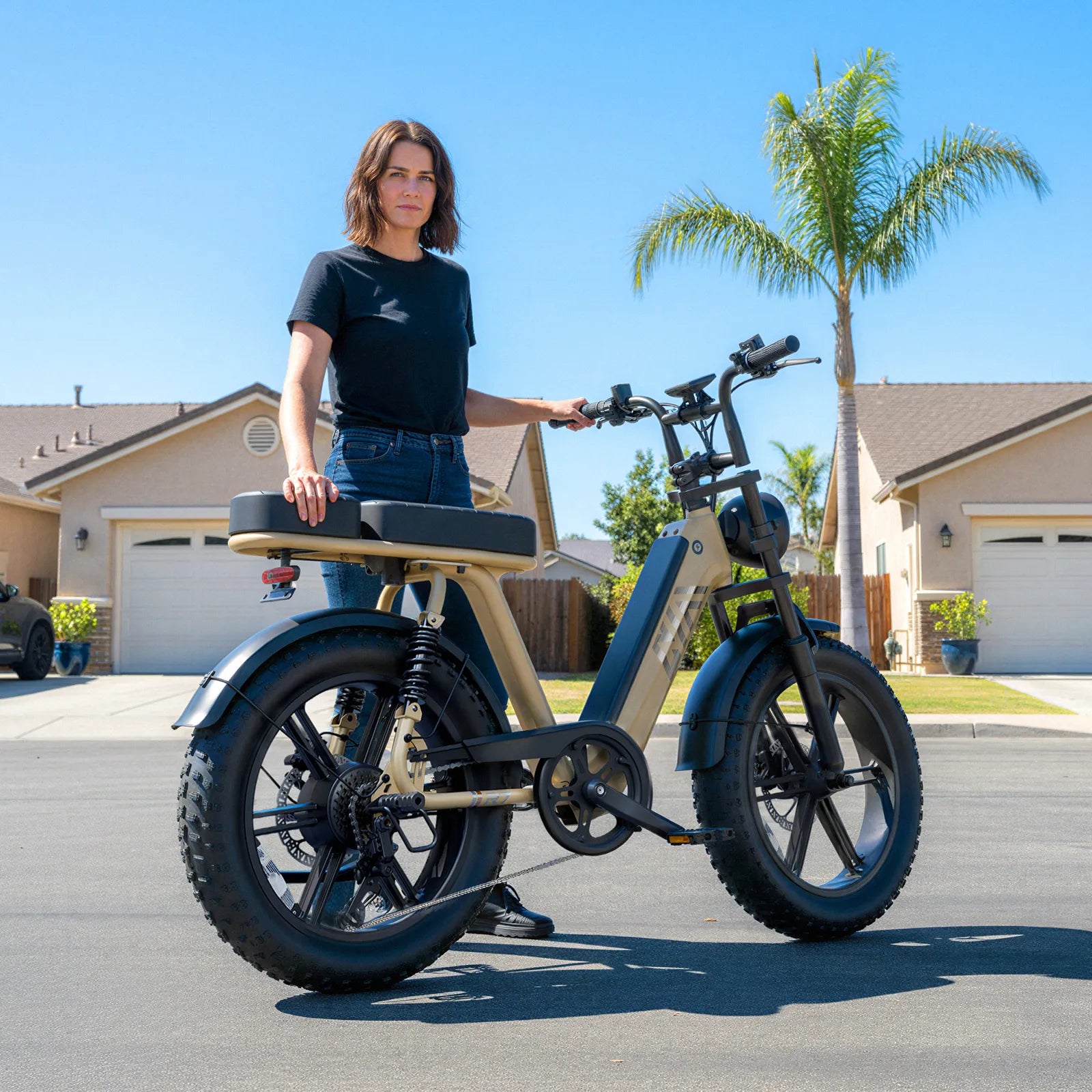 TST® R7 Moped Style 1500W Full Suspension Electric Cargo Bike | 2026 New Model