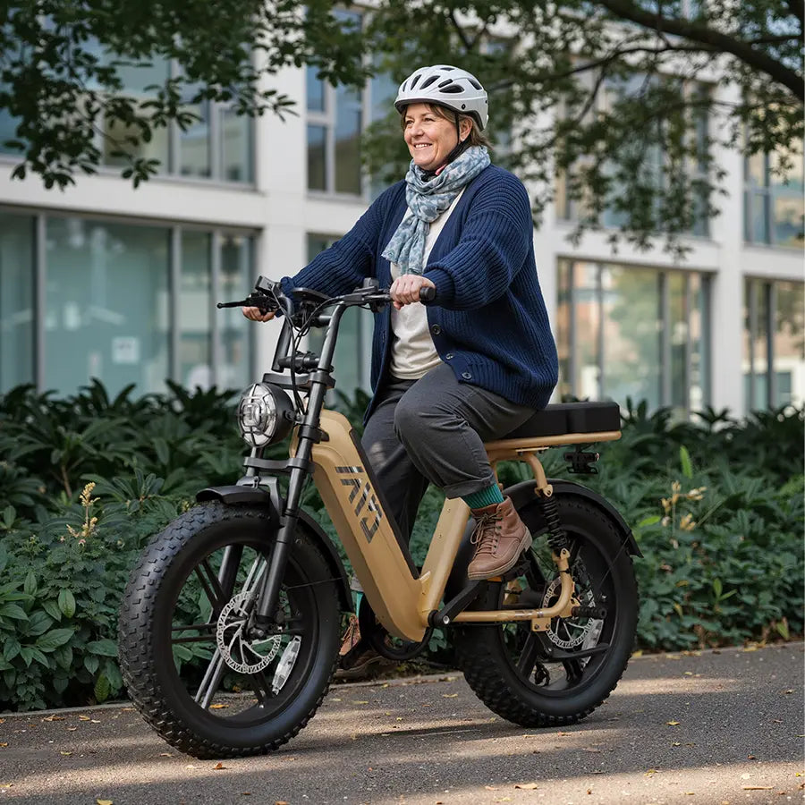 TST® R7 Moped Style 1500W Full Suspension Electric Cargo Bike | 2026 New Model