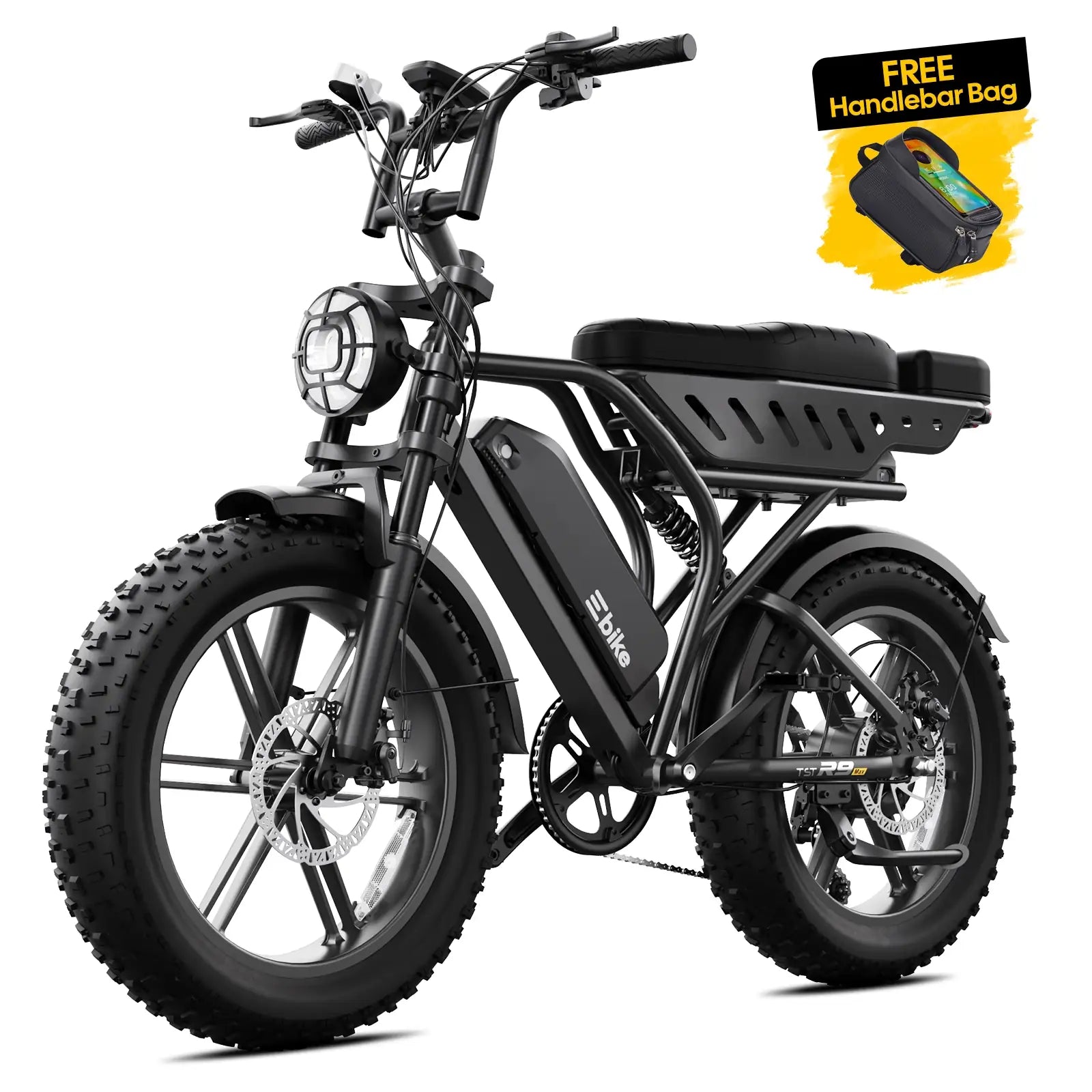 TST R9 1500W Full-Suspension Moped Style Electric Bike (2026 Model)