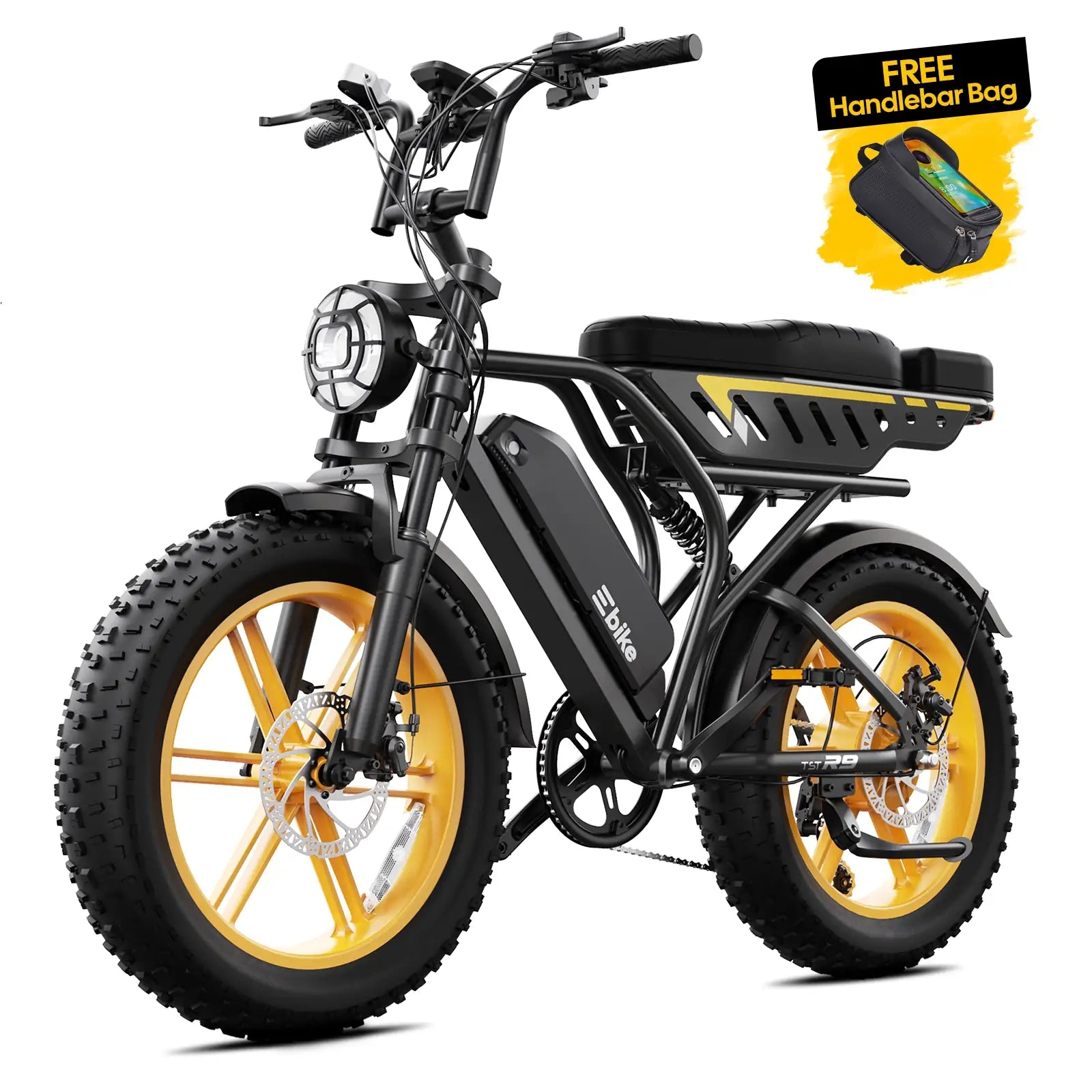 TST R9 1500W Full-Suspension Moped Style Electric Bike (2026 Model)