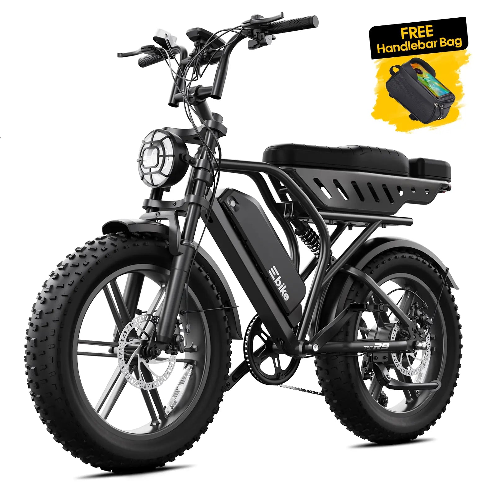 TST R9 1500W Full-Suspension Moped Style Electric Bike (2026 Model)