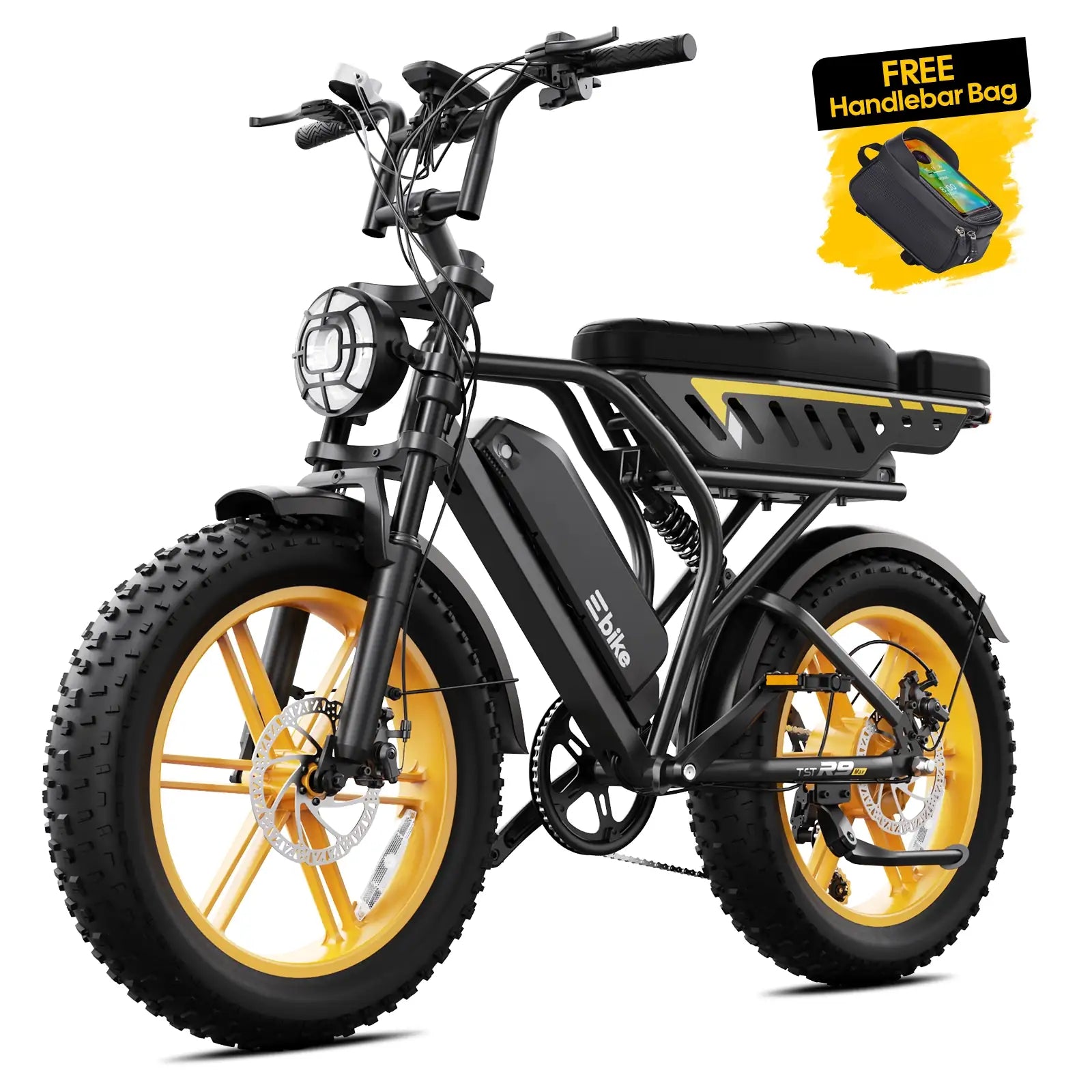 TST R9 1500W Full-Suspension Moped Style Electric Bike (2026 Model)