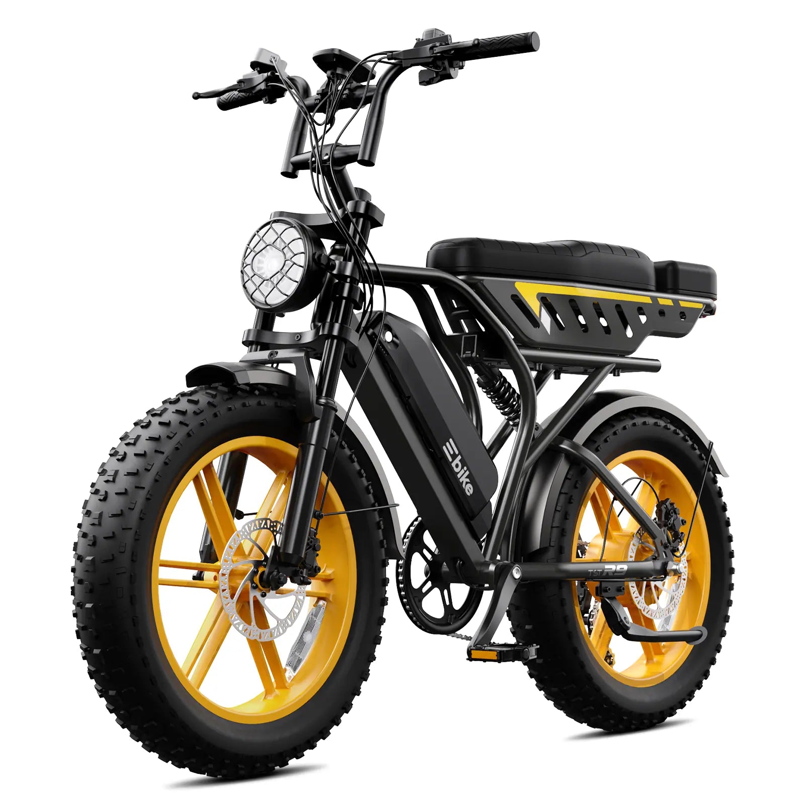 TST® R9 Dual-Battery 1500W Long-Range Full-Suspension Moped Style Electric Bike (2026 Model)