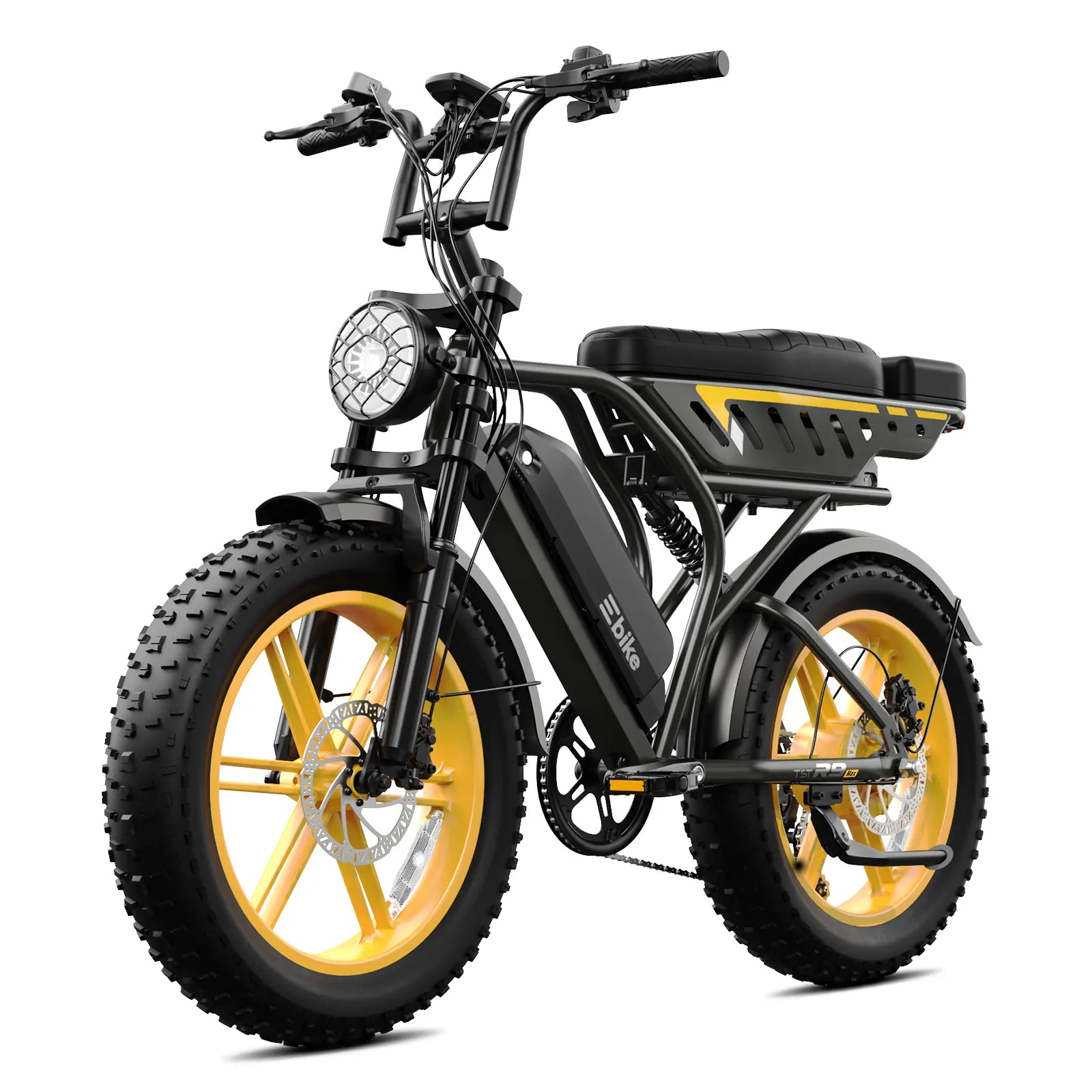 TST® R9 Dual-Battery 1500W Long-Range Full-Suspension Moped Style Electric Bike (2026 Model)