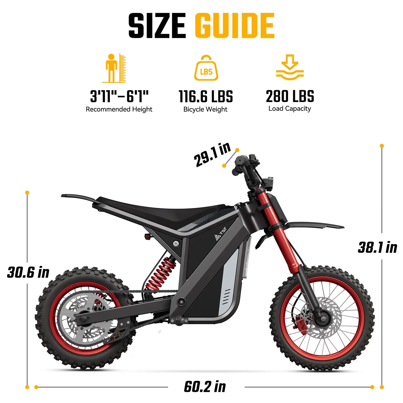 TST® GT63 14" 2200W 210Nm Electric Dirt Bike